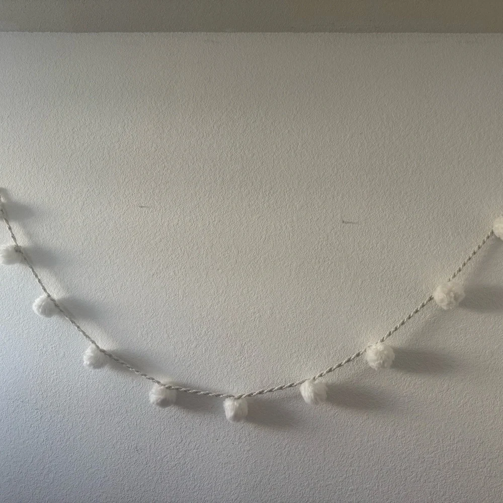 White Pom Pom Garland